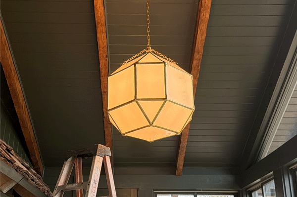 Newly installed ceiling light fixture by Laswell Electric in a residential Louisville home, showcasing professional electrical work and proper installation.