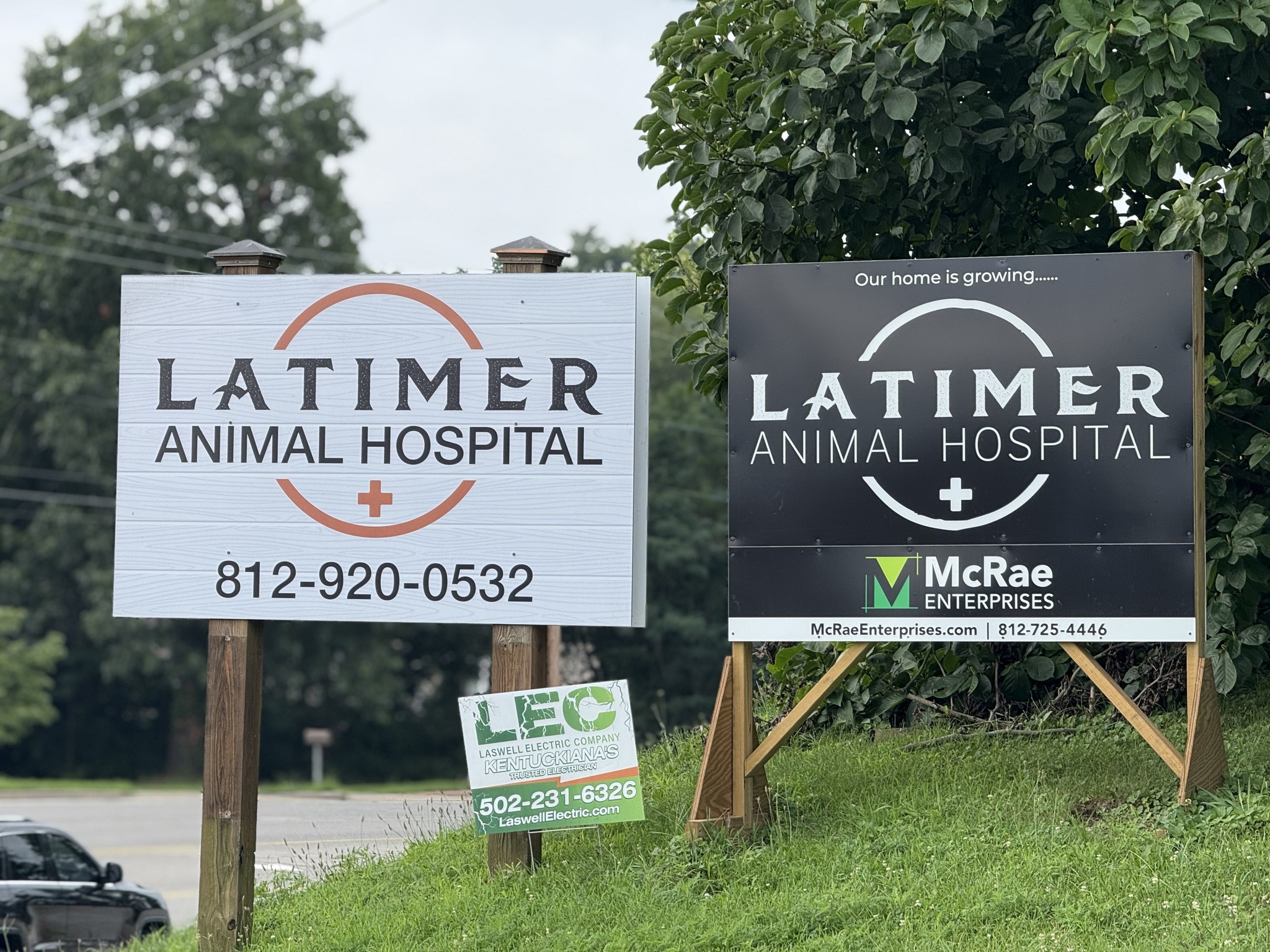 Laswell Electric team performing construction electrical work at Latimer Animal Hospital in New Albany, Indiana