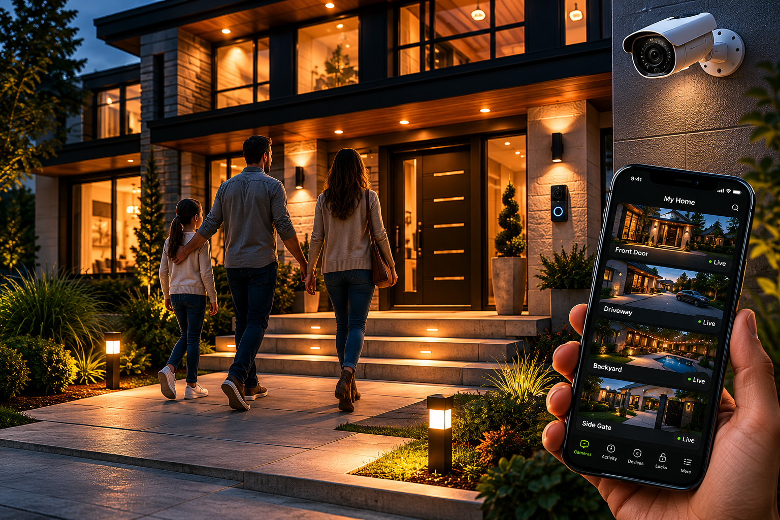 Laswell app showing remote access of security systems.