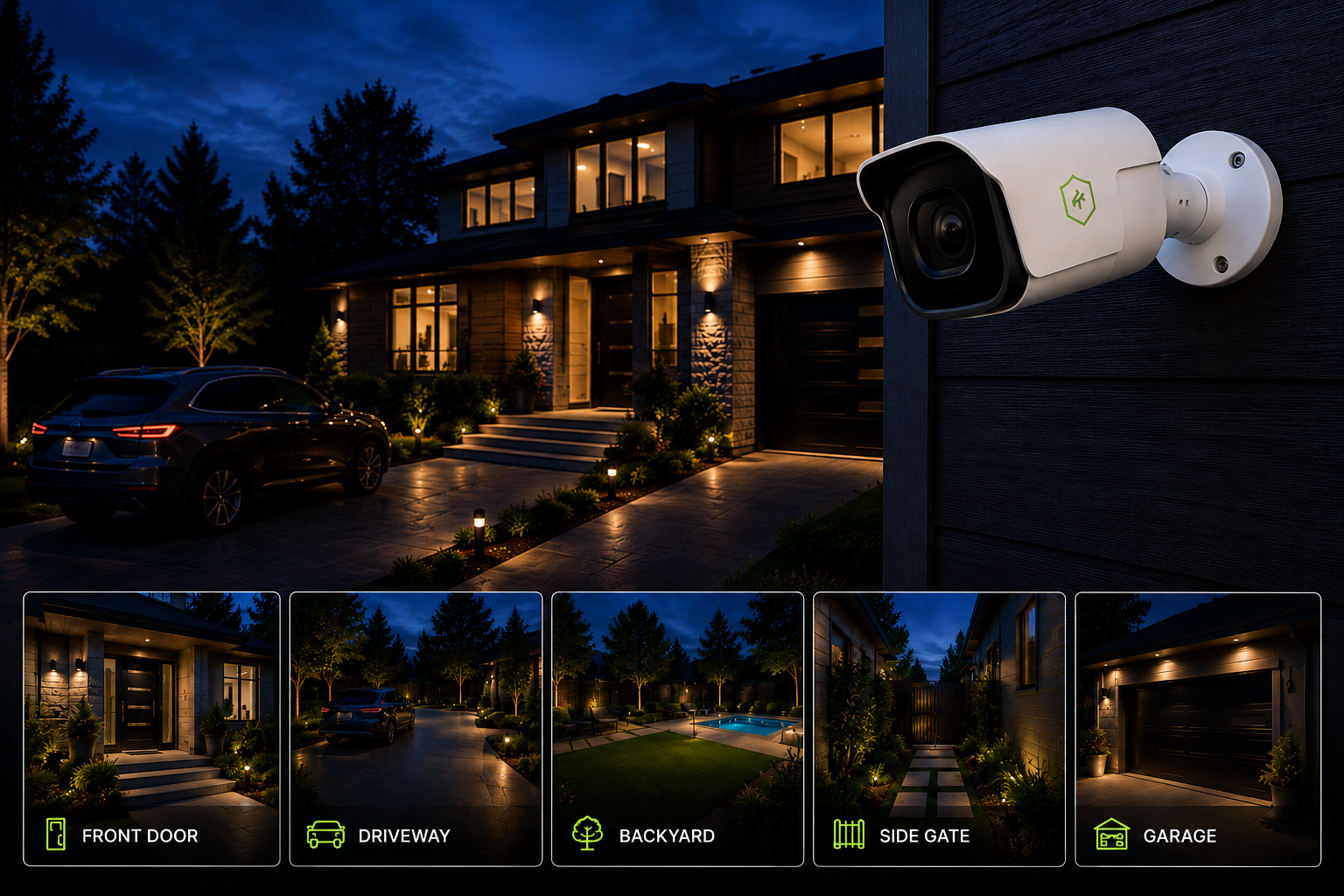View of Laswell security camera system at a home in Louisville.