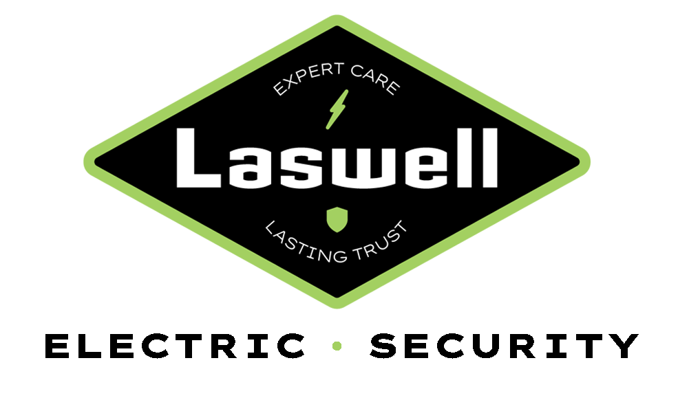 Laswell logo, providing electric and security services throughout Louisville and Southern Indiana.