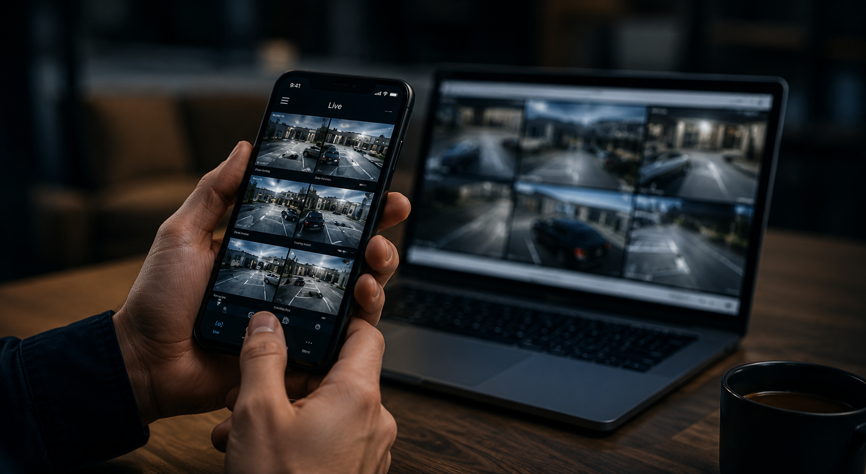 A view of the Laswell remote access app for commercial security.