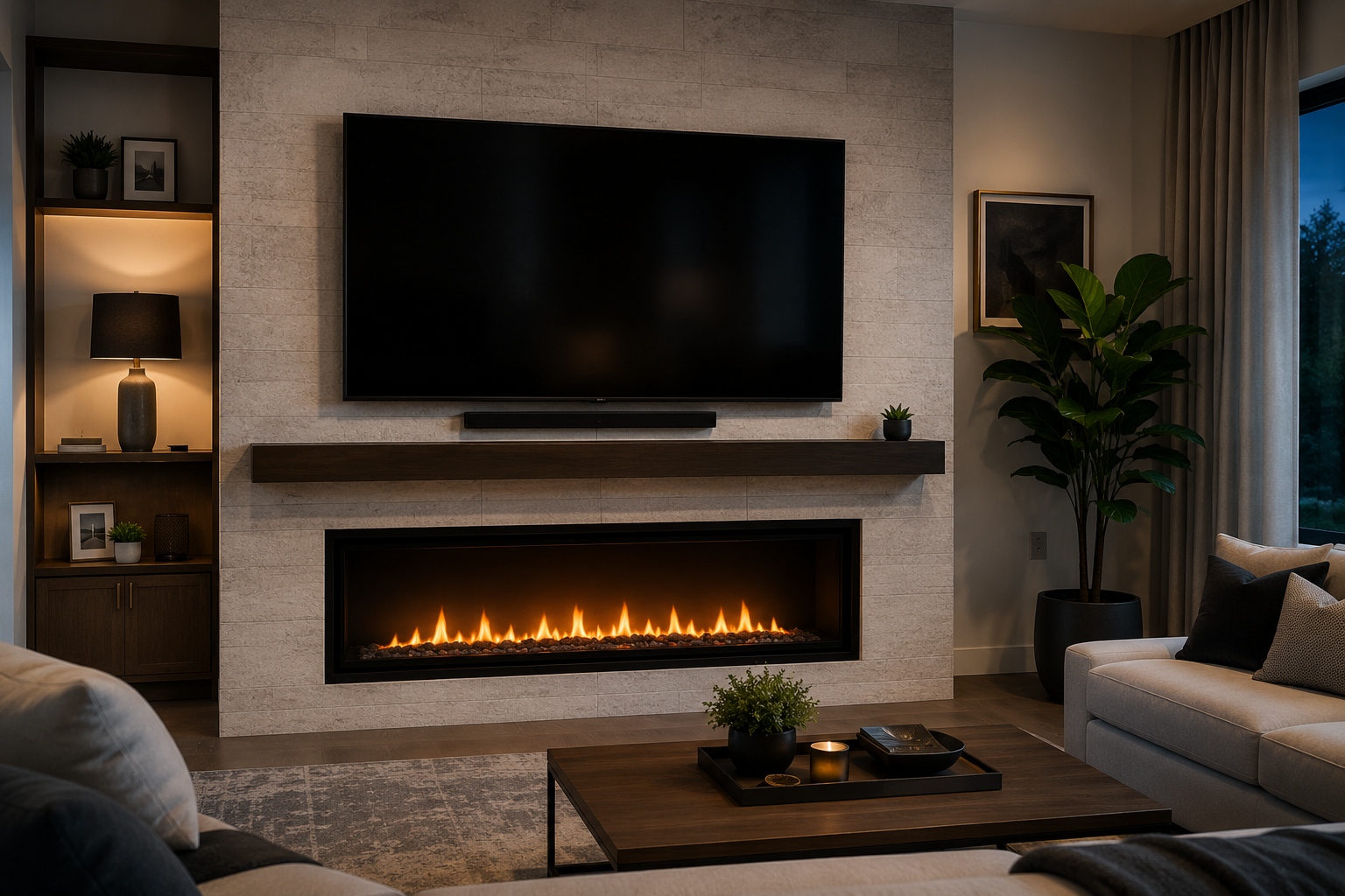 A tv mounted by Laswell in a Louisville living room.