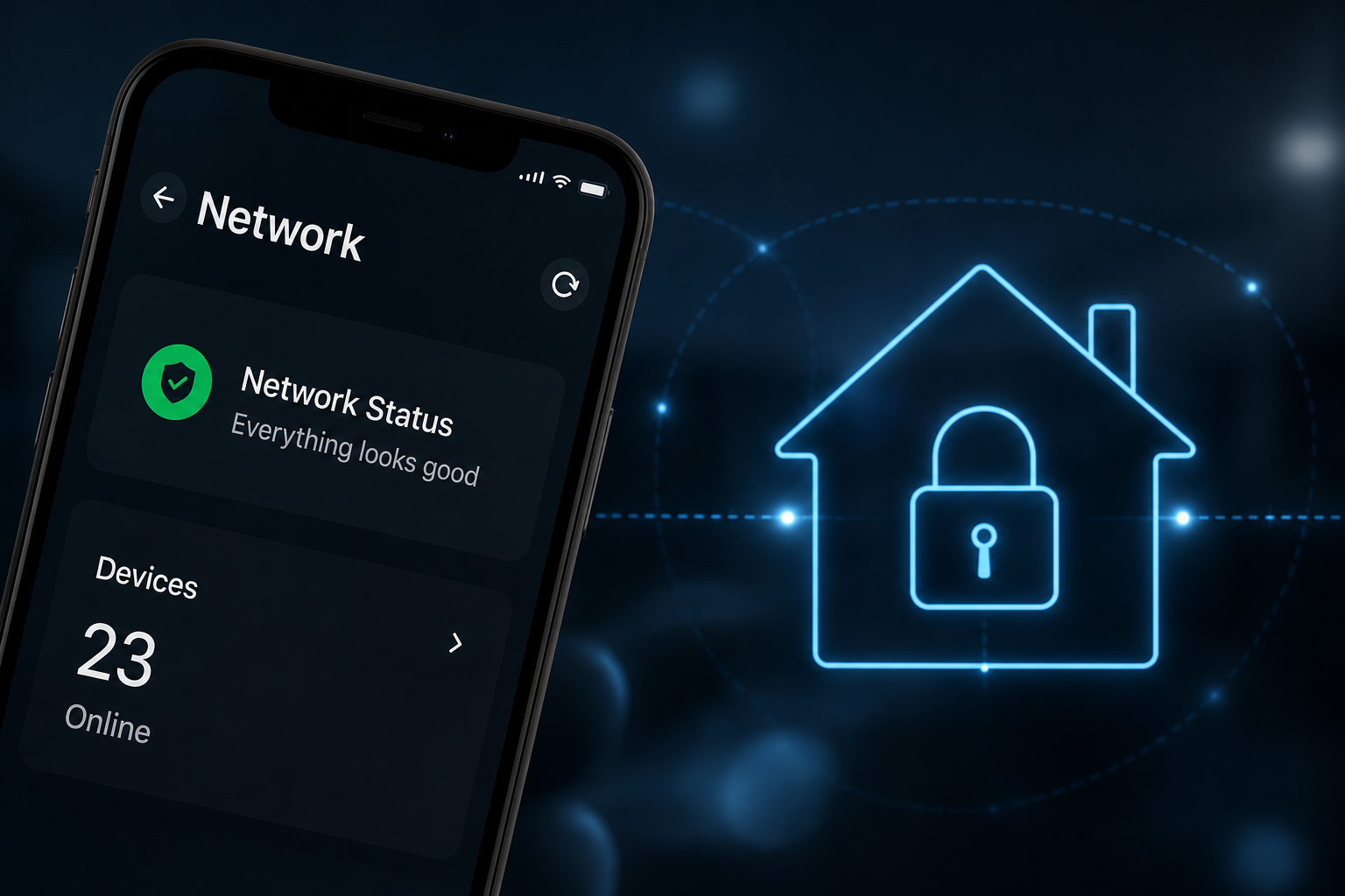 A graphic representing home networking by Laswell in Louisville, KY.